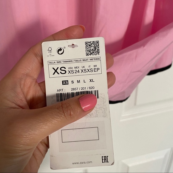 NWT Zara Pink Poplin Off Shoulder Top Size XS - Picture 5 of 8